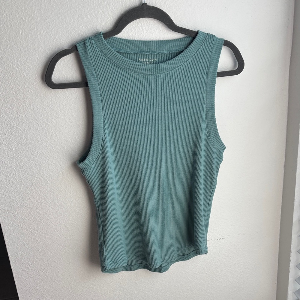 Ribbed Tank Top - Sage Green Sleeveless Top